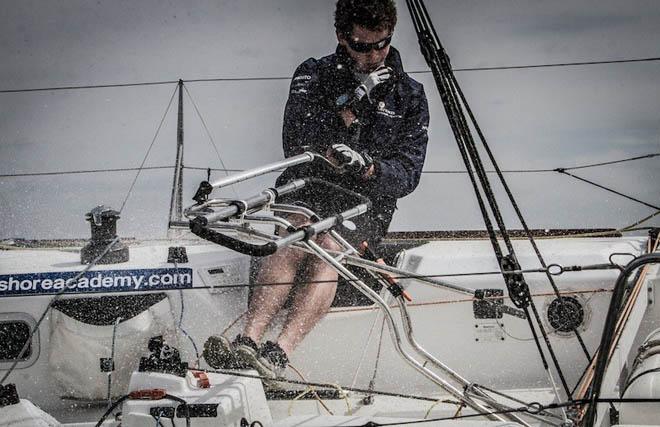 Jack Bouttell gets a face full in Concarneau © Artemis Offshore Academy www.artemisonline.co.uk